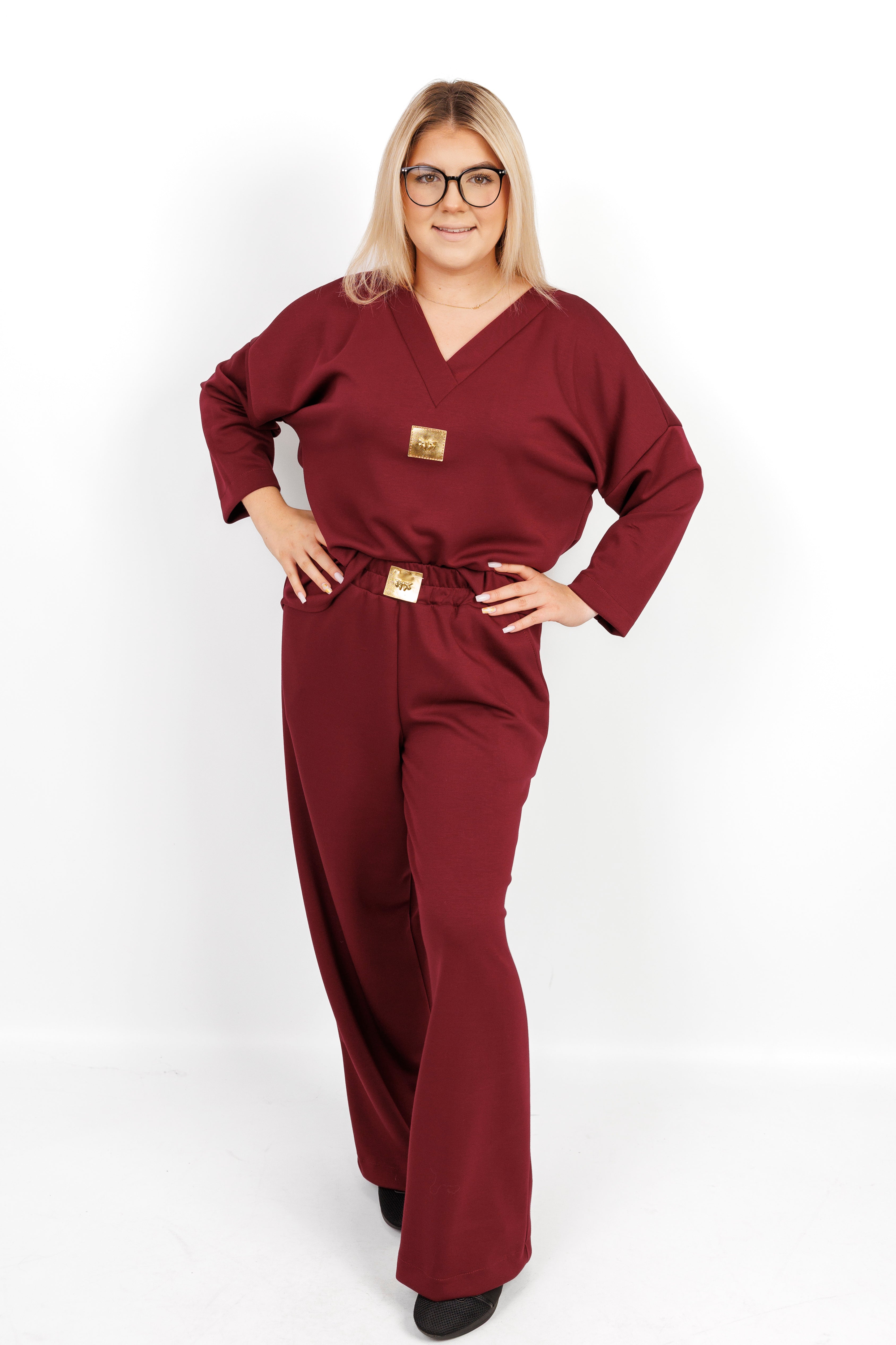 Stylowy damski dres 100% Masełko Bordo