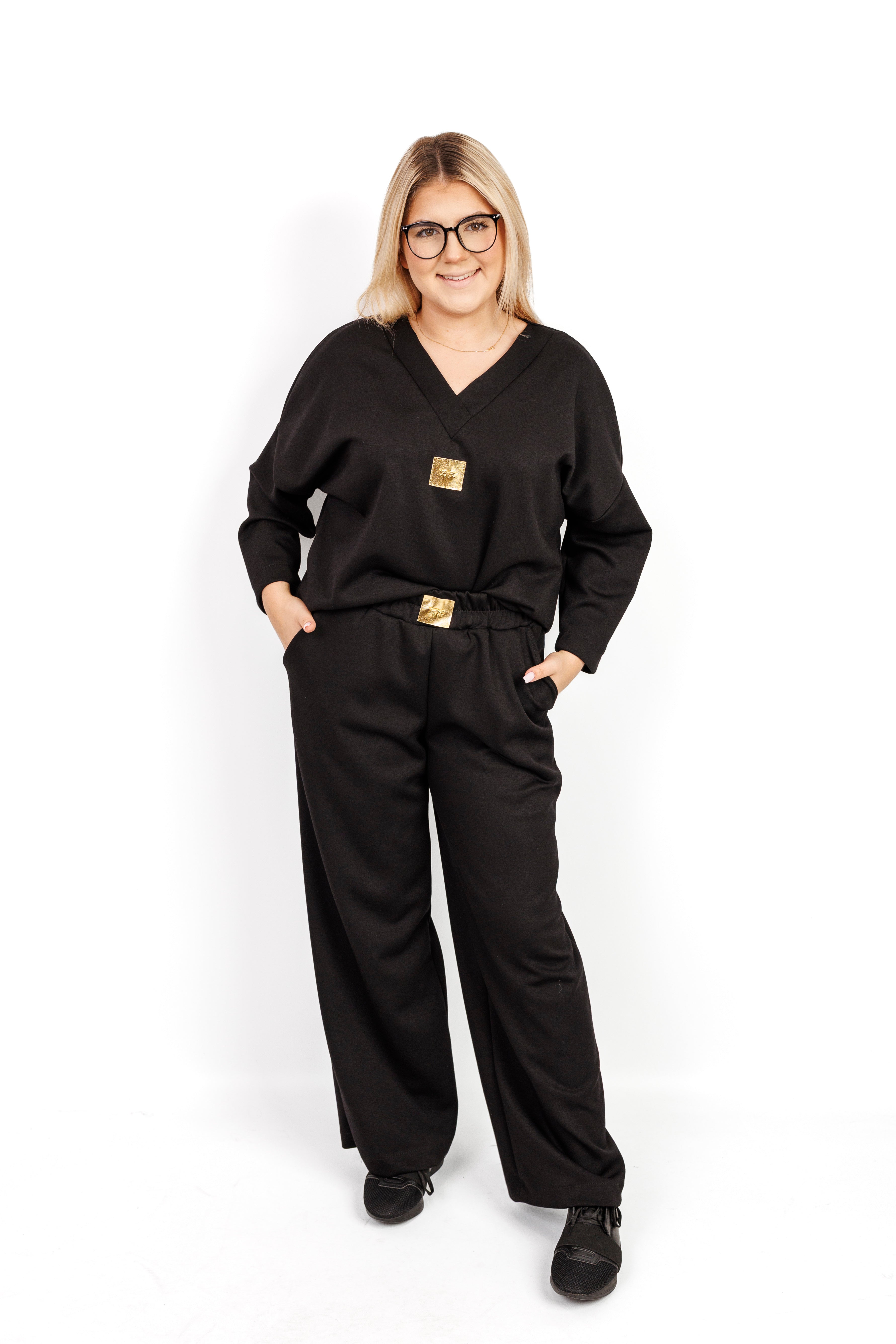 Stylowy damski dres 100% Masełko Czarny