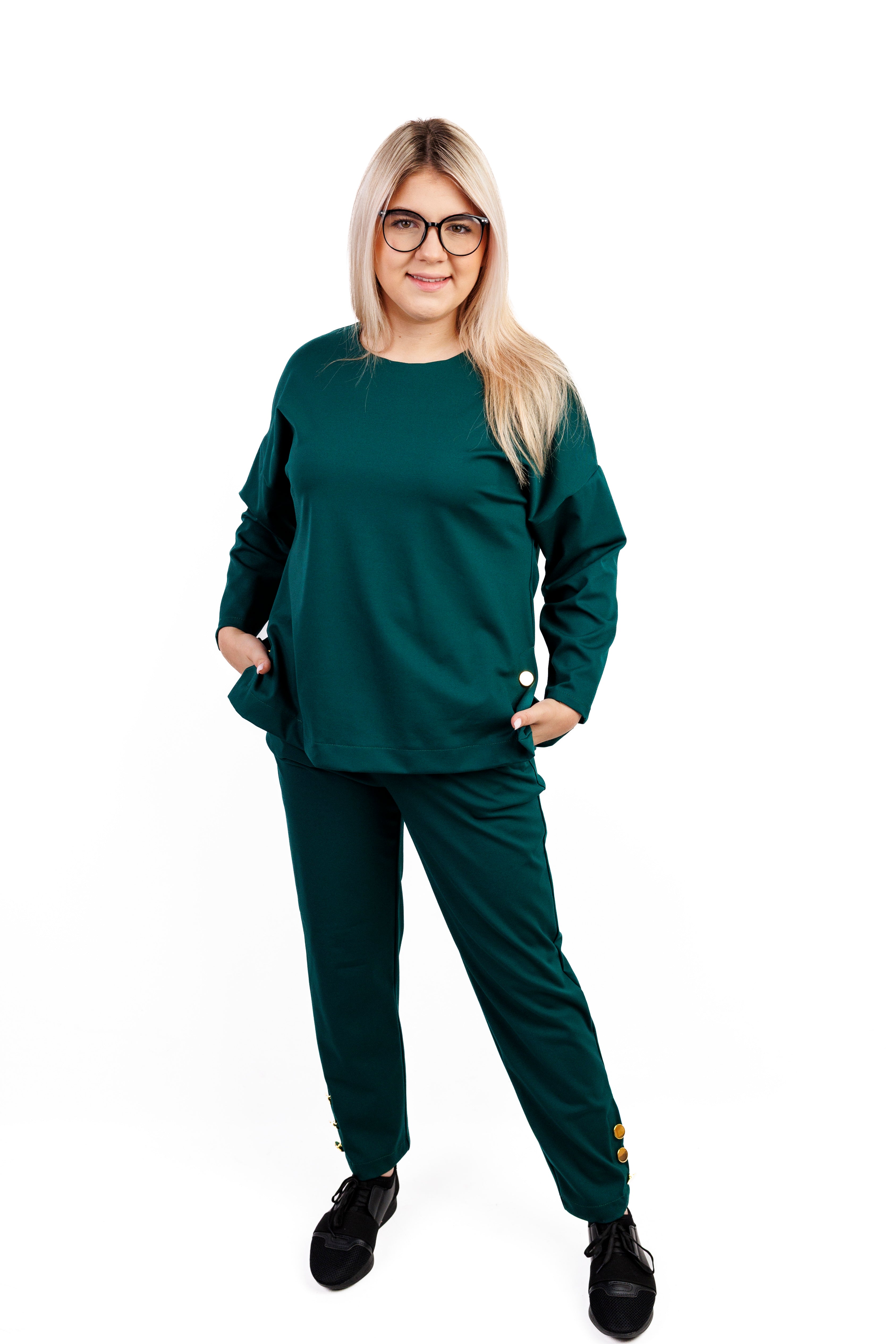 Komplet elegancki z materiału Butelka