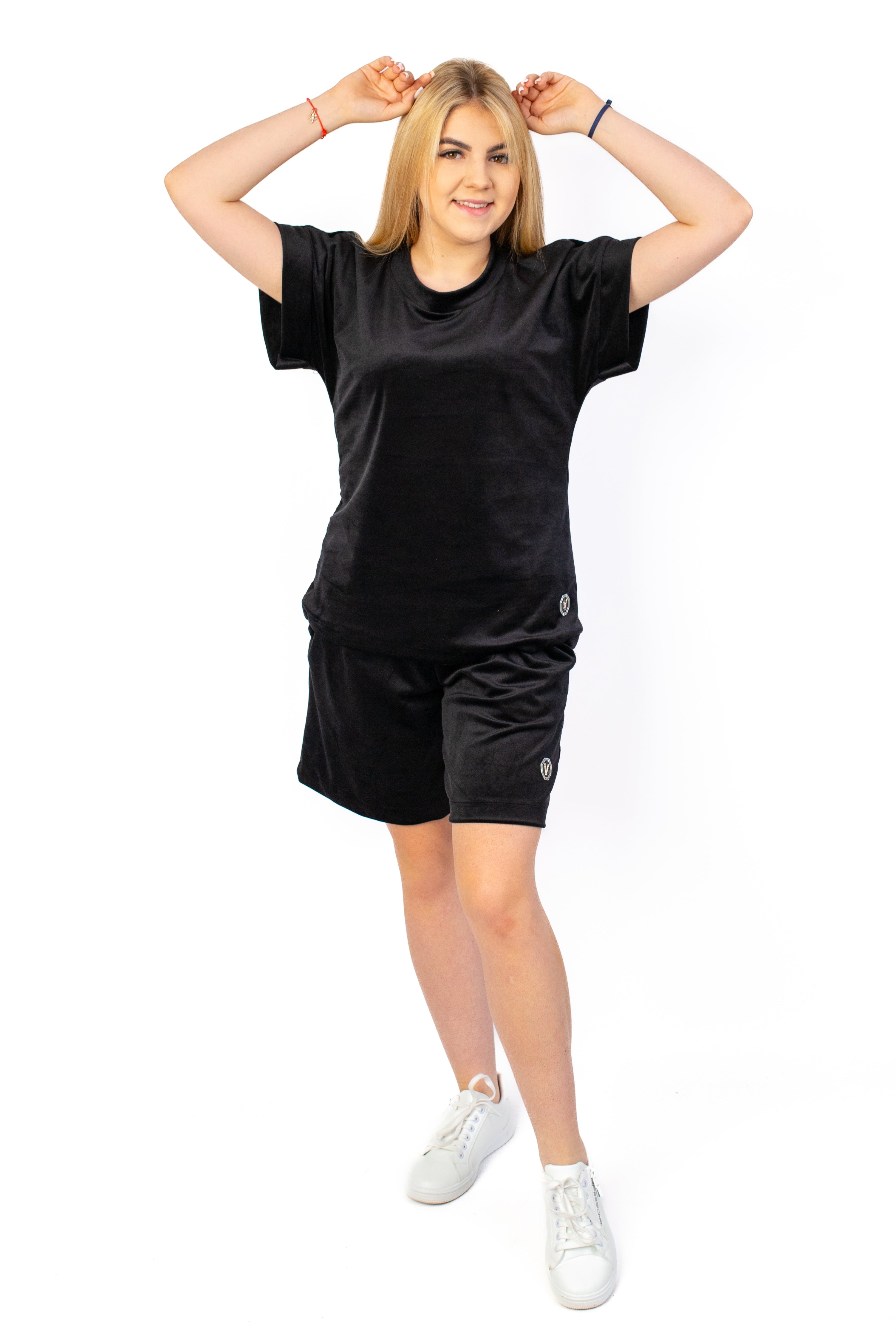 Wygodny luźny letni dres Czarny